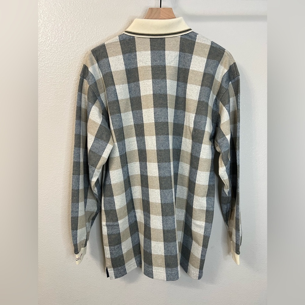 NWT Greg Norman Plaid Long Sleeve Polo Medium - Picture 8 of 9